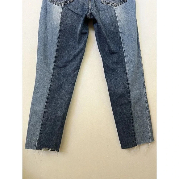 BDG Jessye Spliced Two Tone Distressed Button Fly Slim Straight Jeans 28 - Picture 13 of 15